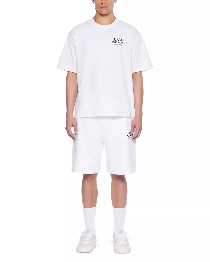 Off-White Cotton Diagonal Graphic Crewneck T-Shirt