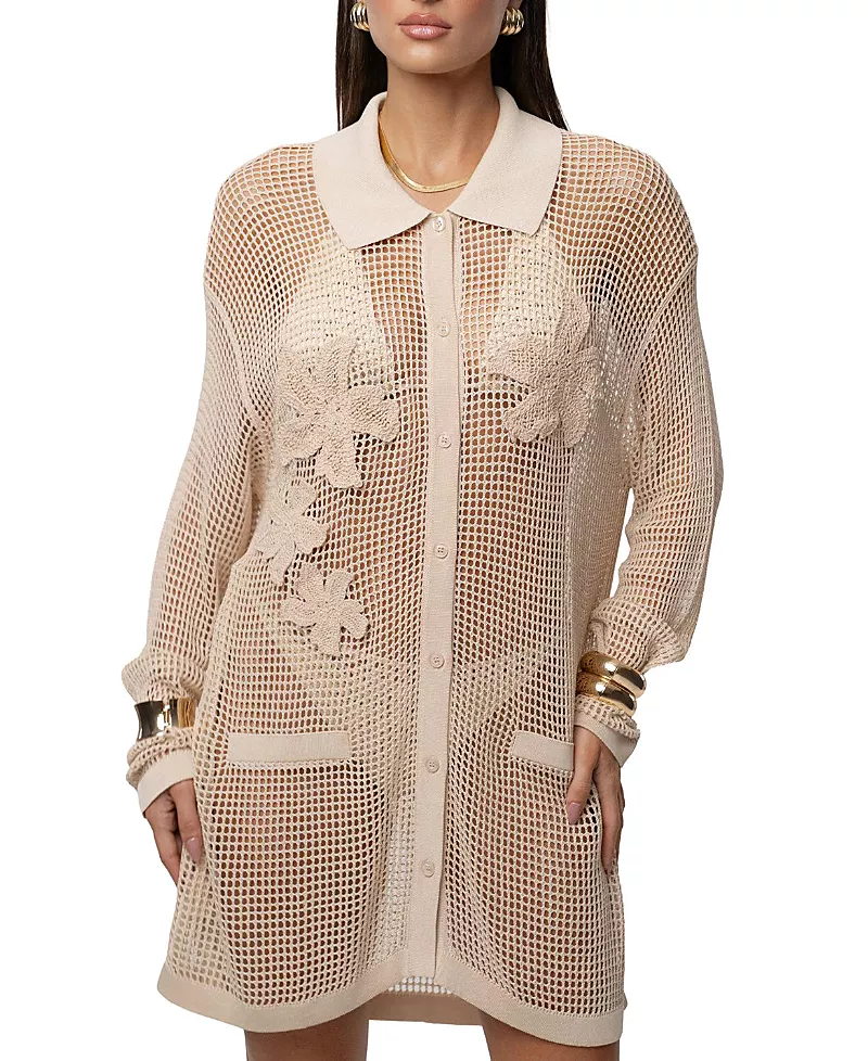 Jluxlabel Solara Embroidered Button Up Top