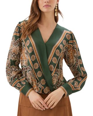 Long Sleeve Drape Front Top