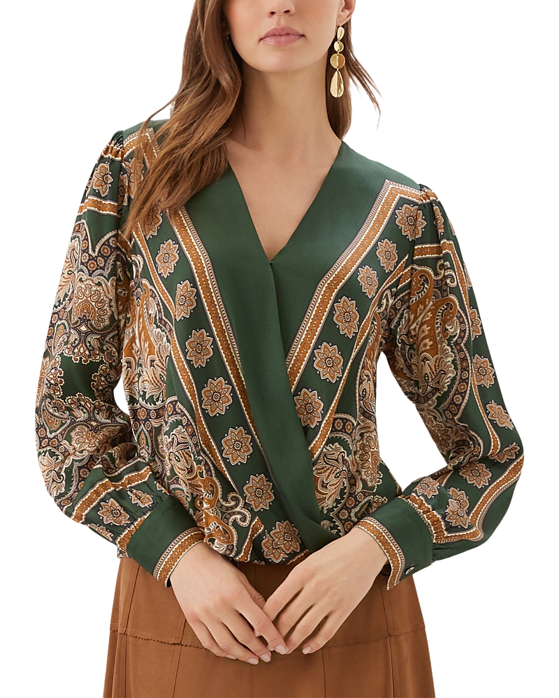 Karen Kane Long Sleeve Drape Front Top