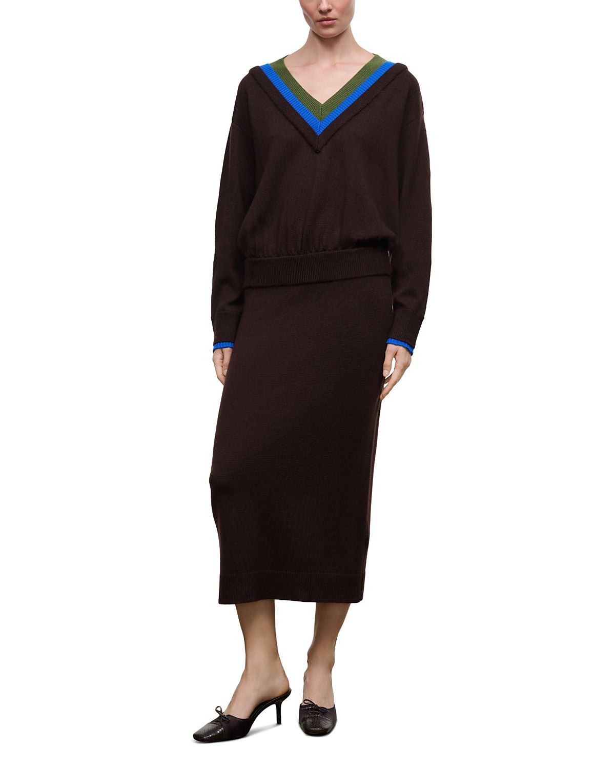 Staud Normandy Merino Wool Midi Sweater Dress