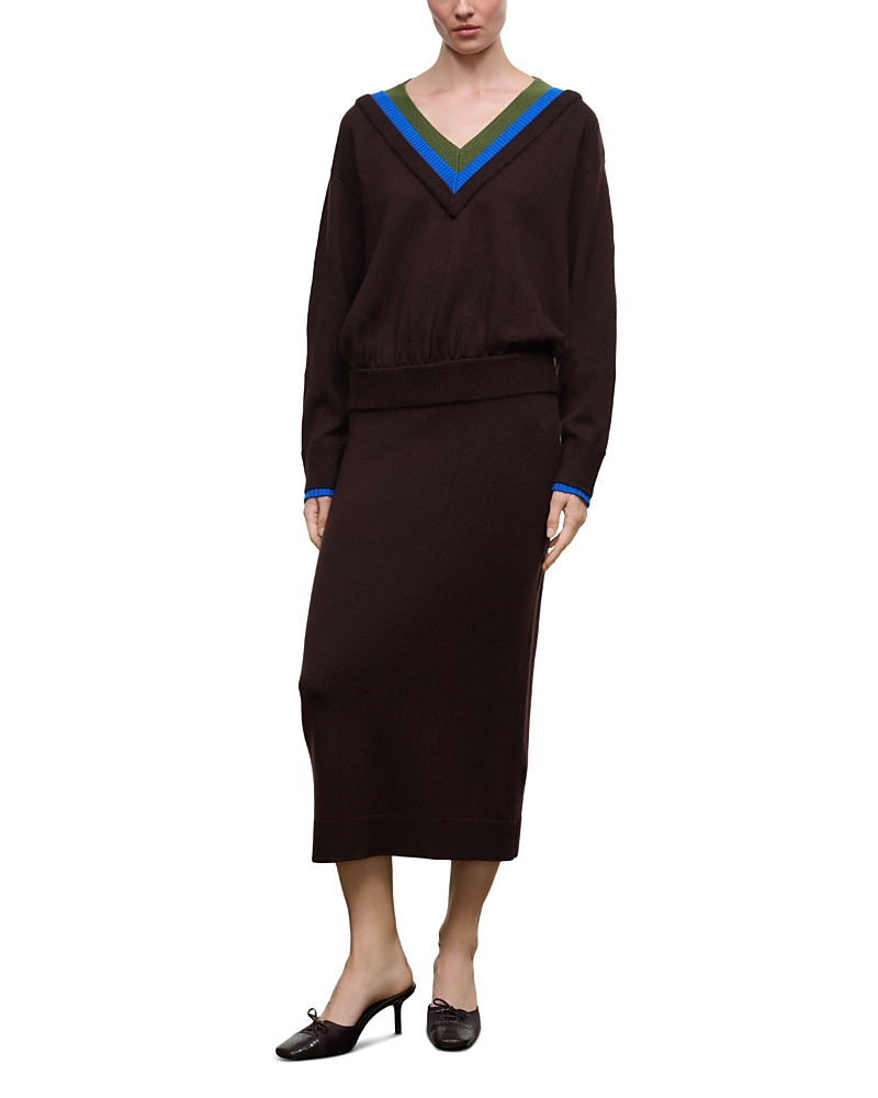 Staud Normandy Merino Wool Midi Sweater Dress