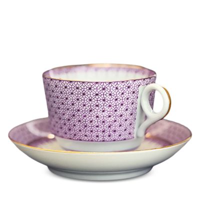 Plum Lace Teacup & Saucer