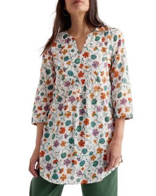 Op Art V-Neck 3/4 Sleeve Tunic Top