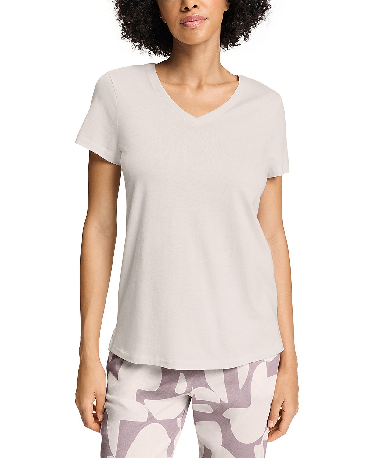 Hanro Sleep & Lounge Short Sleeve V-Neck Shirt
