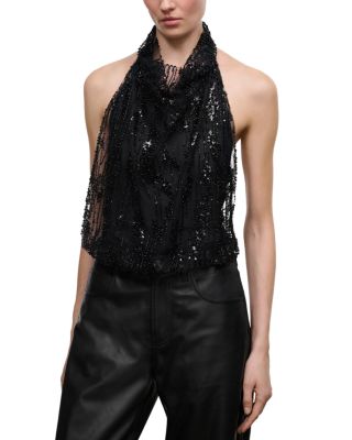 Monay Embellished Halter Bodysuit