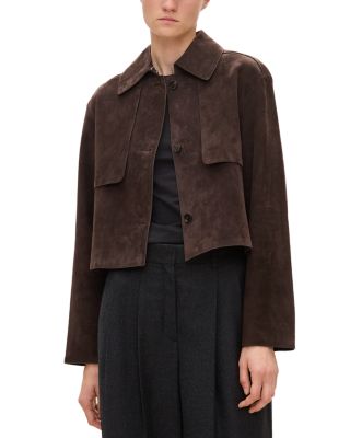 Reece Cropped Leather Trench Coat