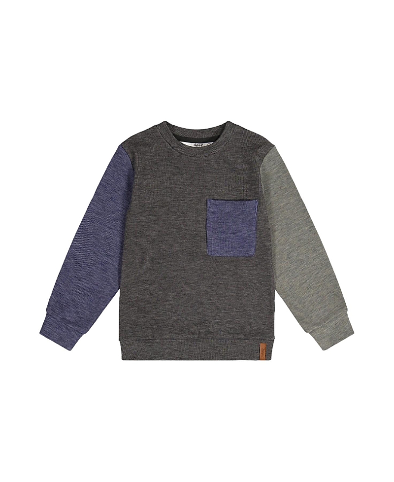 Deux par Deux Boys' Colorblock Crew Neckline Jersey Top with Chest Pocket - Little Kid, Big Kid