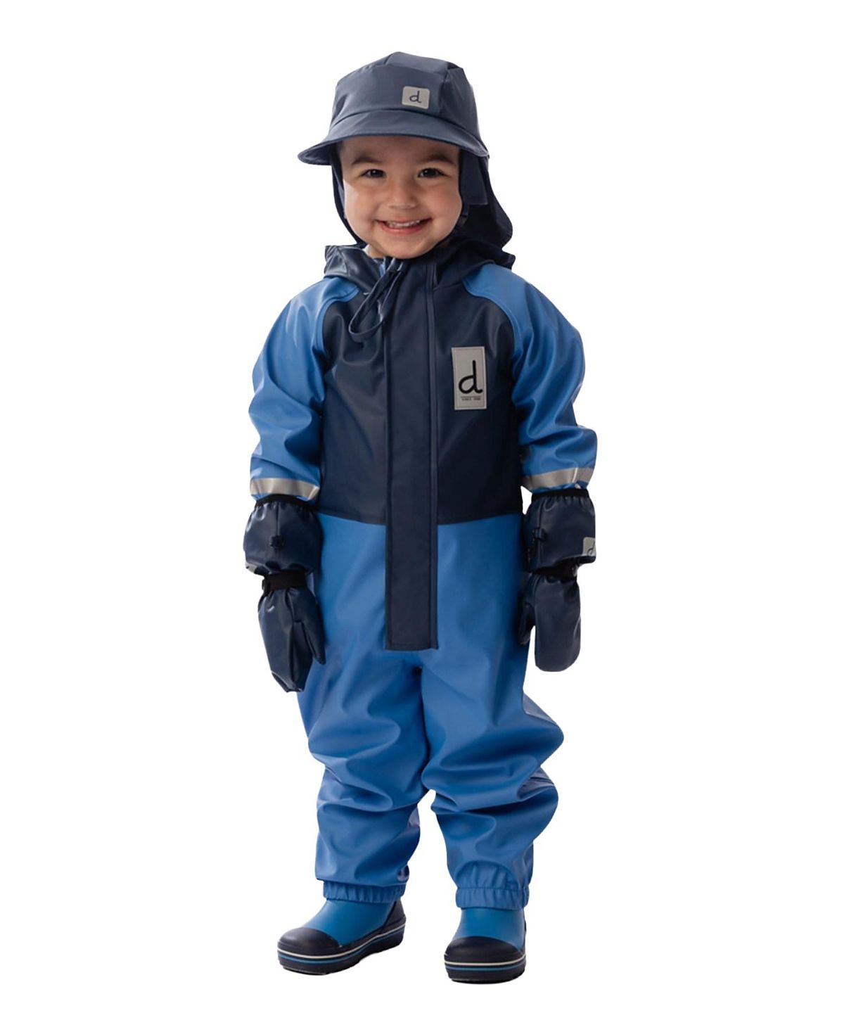 Deux par Deux Boys' Rain Reflective Sleeve One Piece - Baby