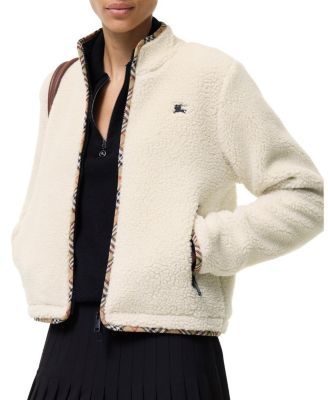 Cropped Wool Cashmere Blend Fleece Jacket