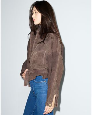 Debbie Batwing Sleeve Suede Jacket