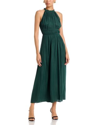 Halter Neck Shirred Maxi Dress - Exclusive