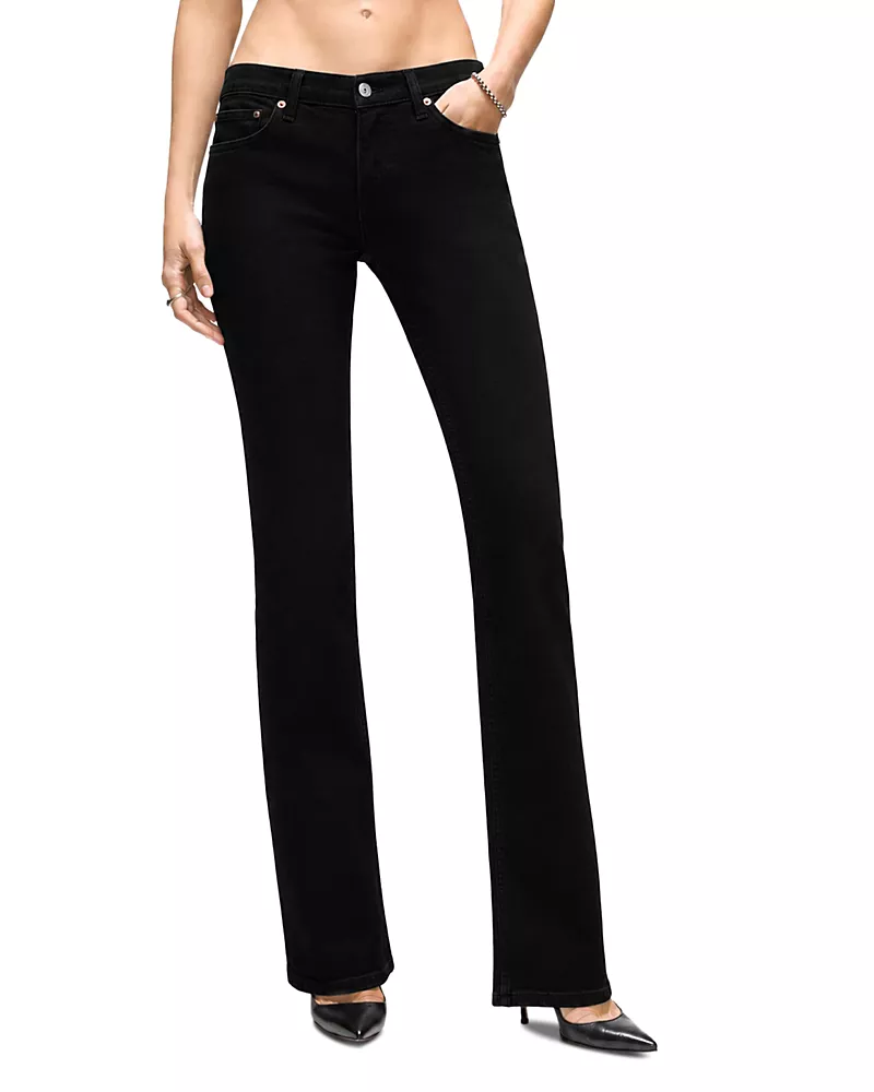 Re/Done The Low Rise Micro Bootcut Jeans in Black