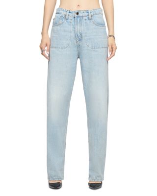 The Rewind Reversible High Rise Barrel Jeans in Love Letter Blue Floral