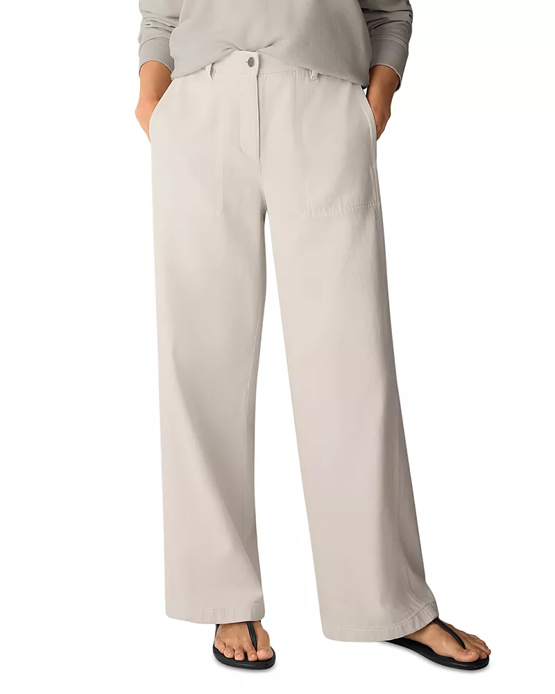 Eileen Fisher High Waisted Wide Leg Full Length Pants