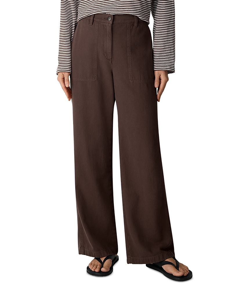 Eileen Fisher High Waisted Wide Leg Full Length Pants