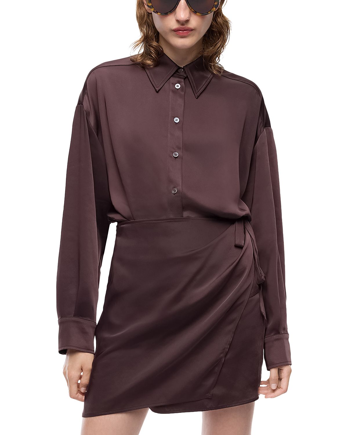 Pinko Asfodelo Washed Twill Shirt Dress