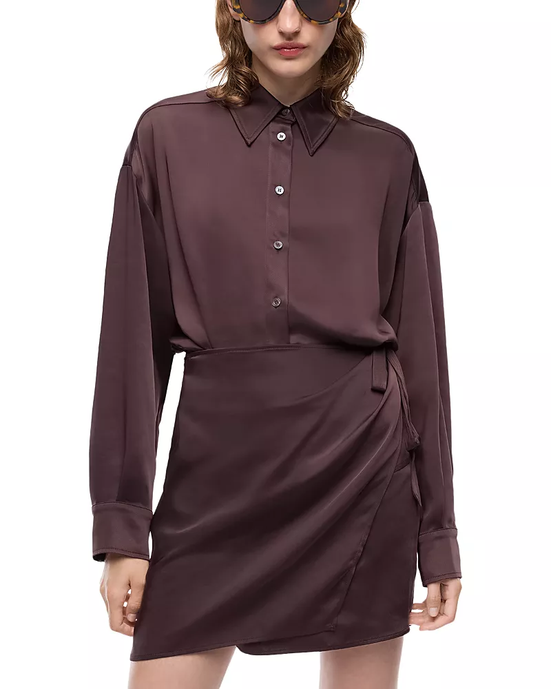 Pinko Asfodelo Washed Twill Shirt Dress