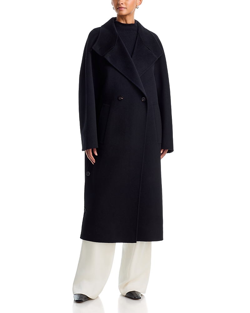 Lisa Yang Wool & Cashmere Long Line Coat In Black