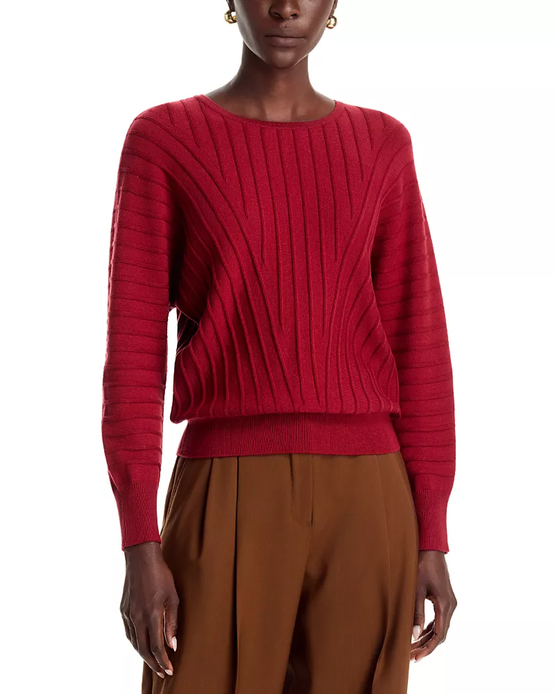 T Tahari Crewneck Long Dolman Sleeve Sweater