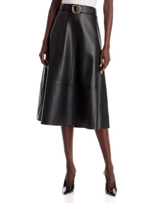 Faux Leather A Line Skirt