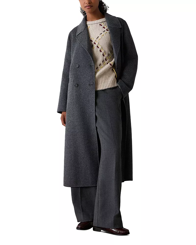 Whistles Relaxed Double Faced Wool Blend Coat
