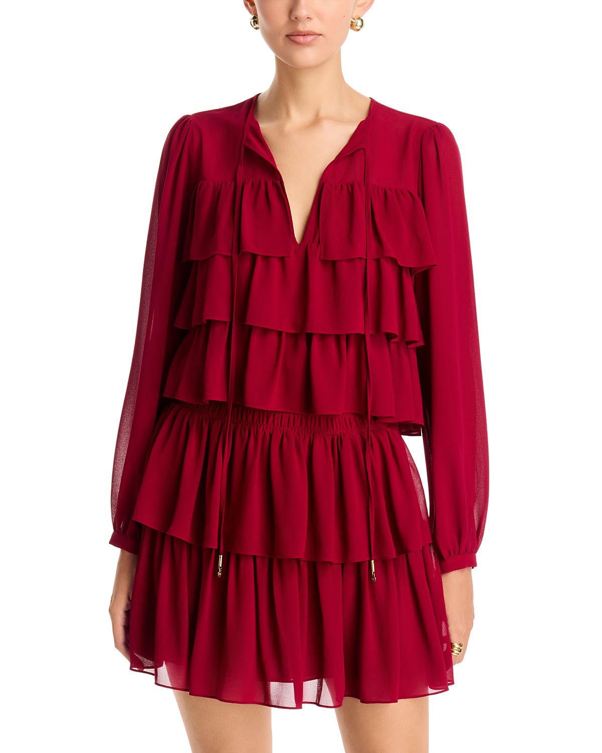 Michael Kors Ruffled Tiered Mini Dress