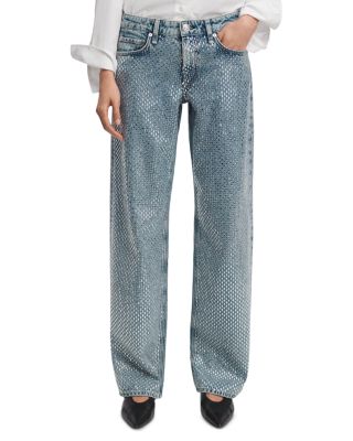 Cam Cotton Embellished Full Straight Jeans in Dekal Jewel