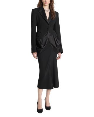 One Button Draped Tuxedo Blazer