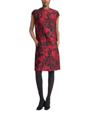 Rose Floral Jacquard Shift Dress