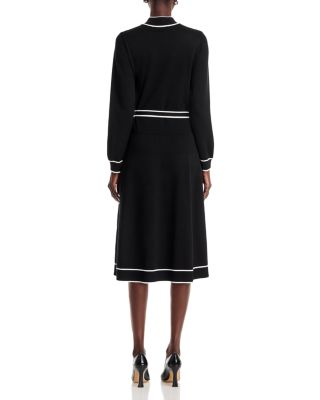 Contrast Trim Belted Dress - thumbnail 9