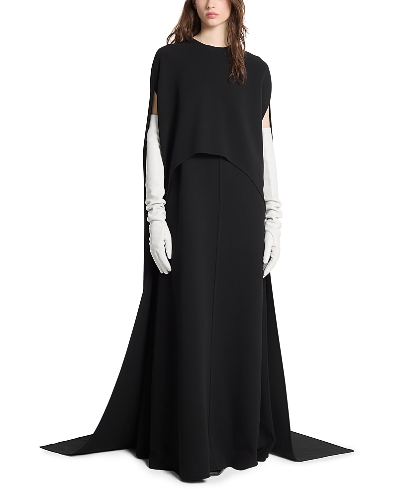 Michael Kors Collection Wool-Blend Cape Gown