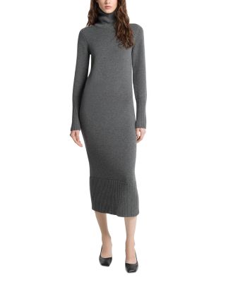  Merino Wool Turtleneck Long Sleeve Dress