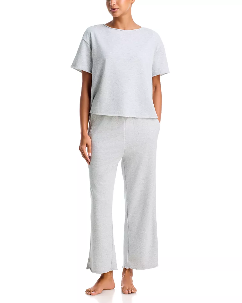 525 America Raw Edge Short Sleeve Cotton Blend Pajama Set - Exclusive