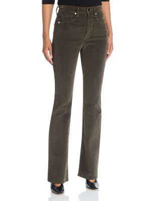 Cameron Corduroy Mid Rise Bootcut Jeans in Loden