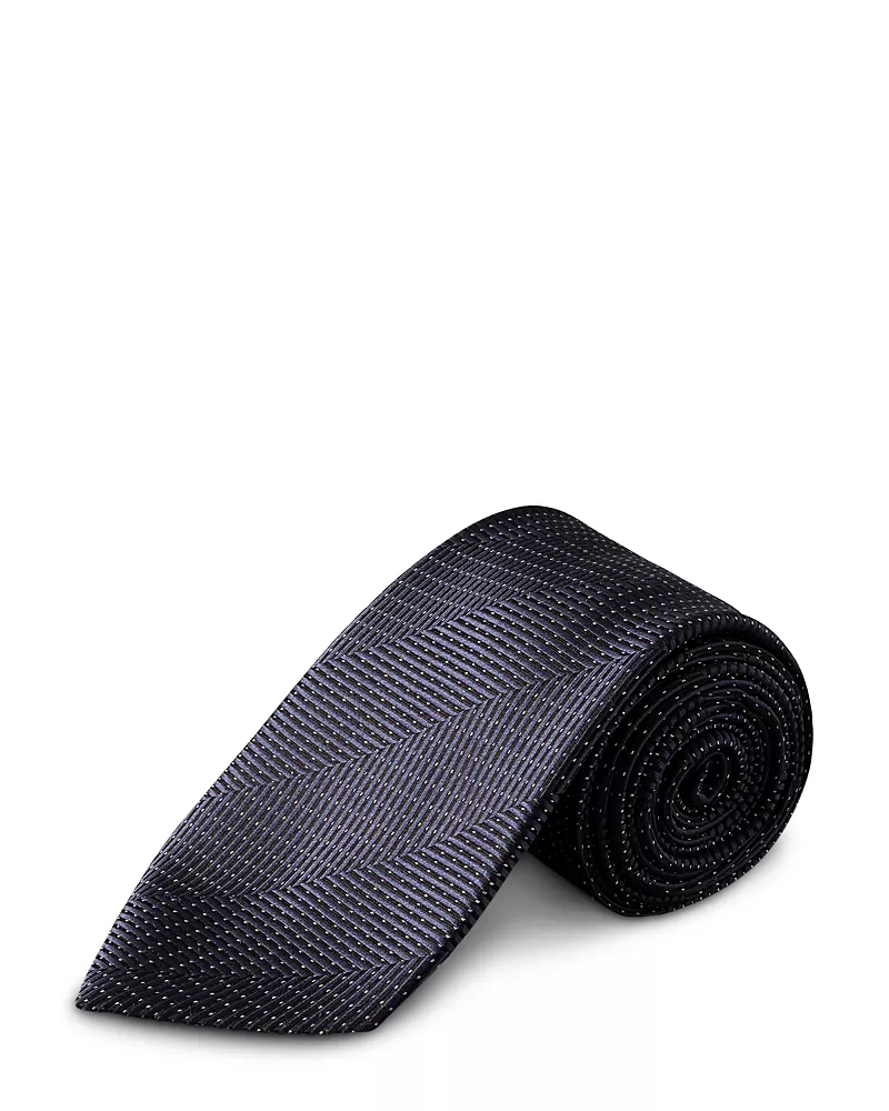 Eton Herringbone Woven Silk Tie