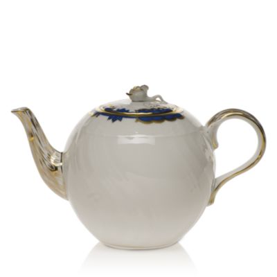 Princess Victoria Blue Tea Pot with Rose