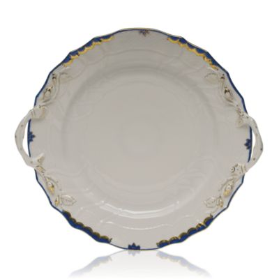 Princess Victoria Blue Chop Plate with Handles