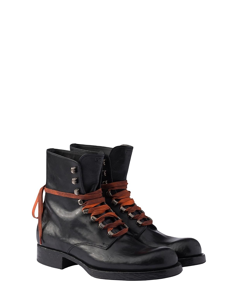 Prada Men's Leather Laced Booties