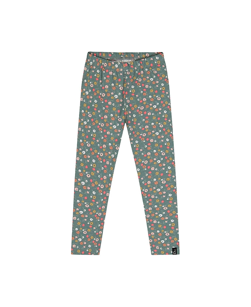 Deux par Deux Girls' Organic Cotton Ditsy Floral Elastic Waist Leggings - Baby