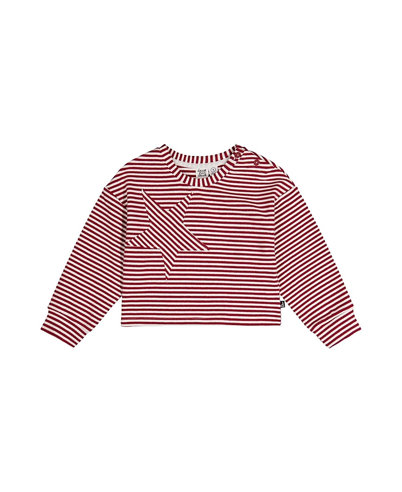 Deux par Deux Girls' Soft Jersey Star Applique Long Sleeve Top - Little Kid