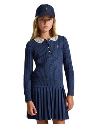 Girls' Mini Cable Cotton Polo Dress - Little Kid, Big Kid