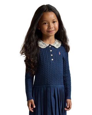 Girls' Mini Cable Cotton Polo Dress - Little Kid