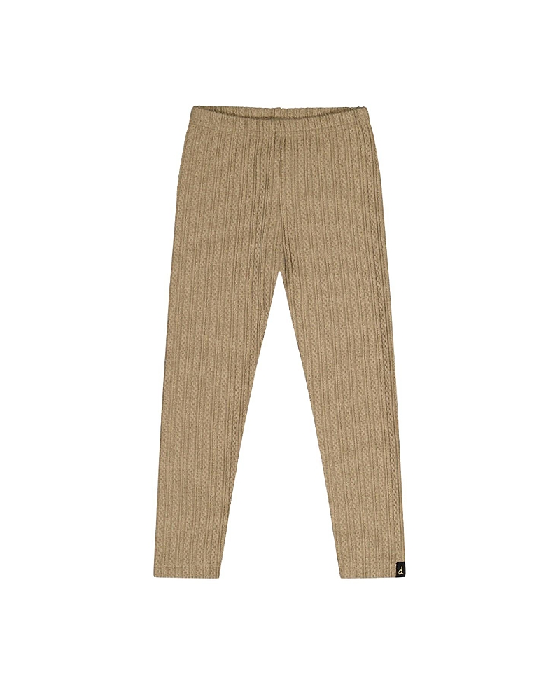 Deux par Deux Girls' Jacquard Ribbed Elastic Waist Leggings - Little Kid