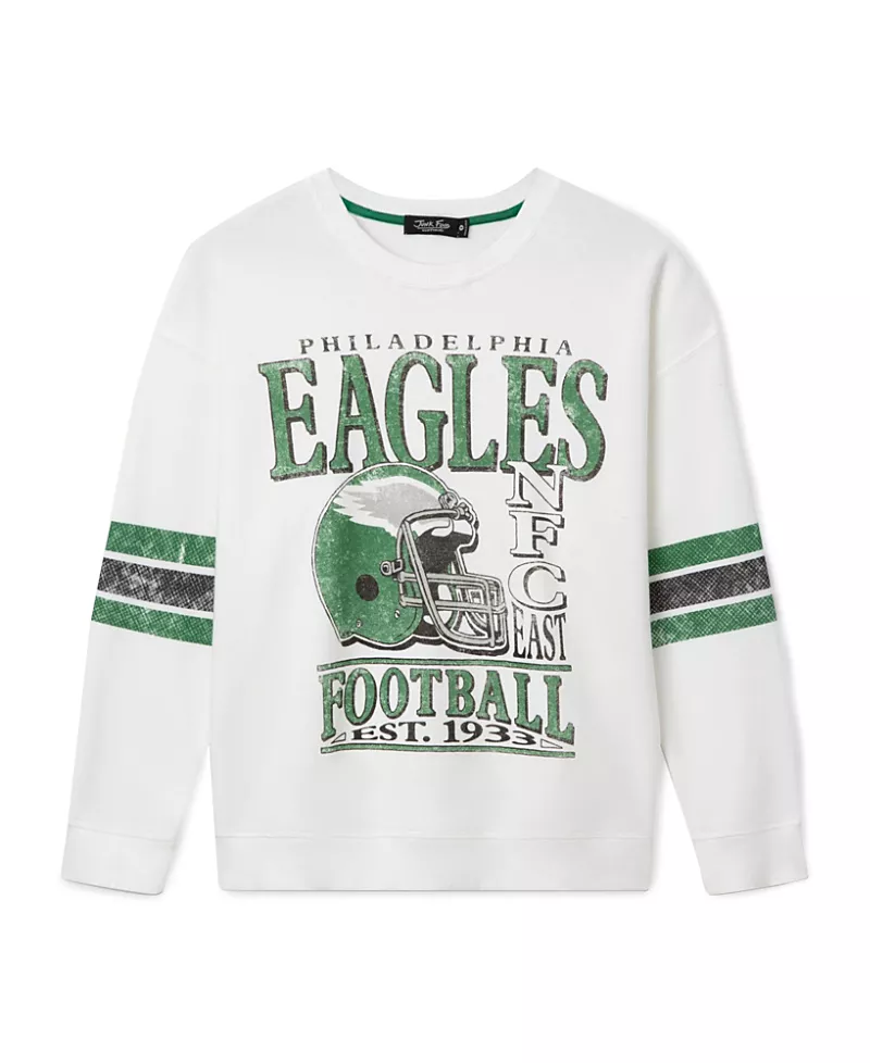 Junk Food Clothing Women's Philadelphia Eagles Oversized Striped Fleece
