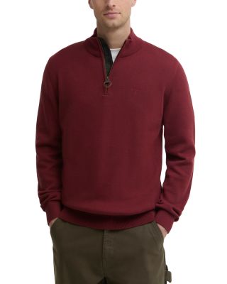 Cotton Half Zip Knit Pullover Sweater