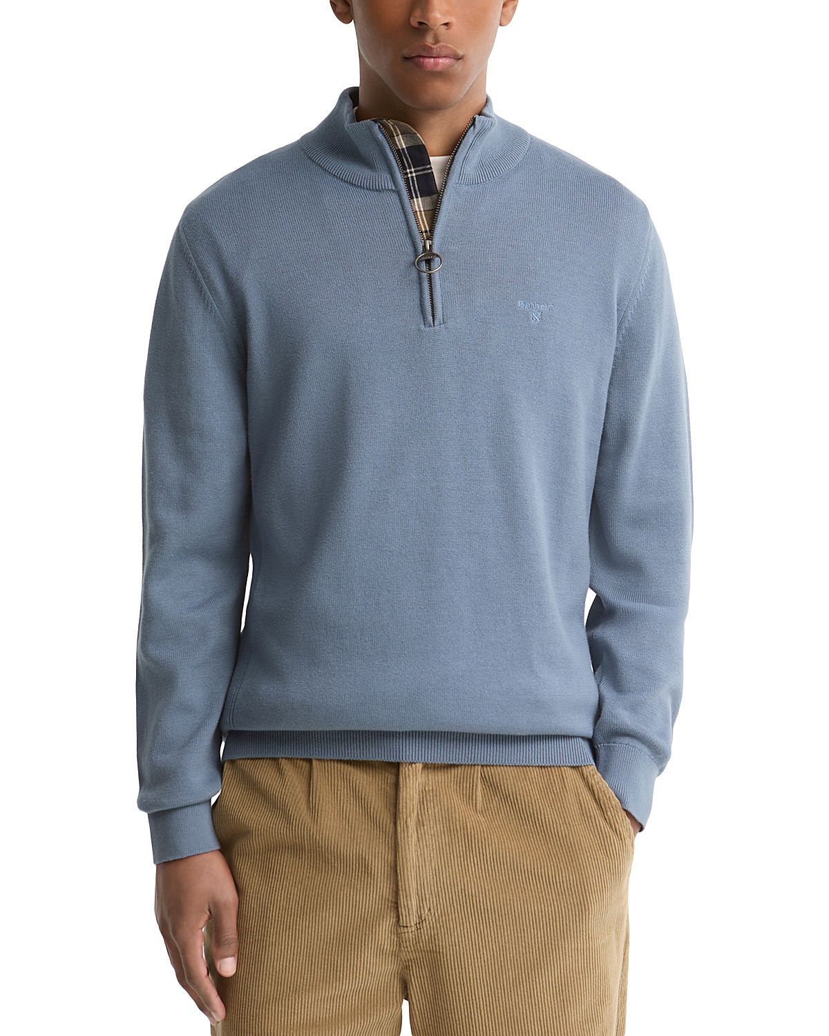 Barbour Cotton Half Zip Knit Pullover Sweater