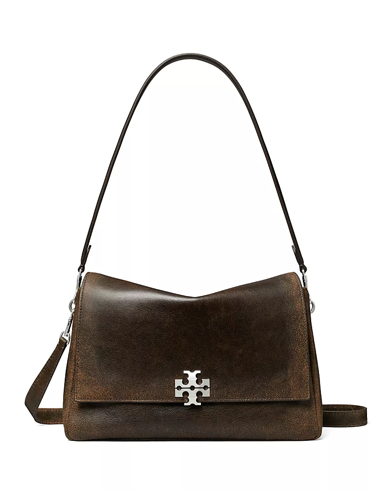 Tory Burch Charlie Distressed Leather Shoulder Bag