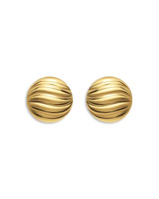 David Yurman Sculpted Cable Stud Earrings in 18K Yellow Gold, 9mm