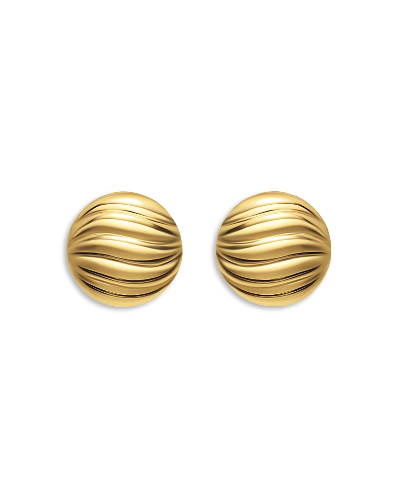 David Yurman Sculpted Cable Stud Earrings in 18K Yellow Gold, 9mm